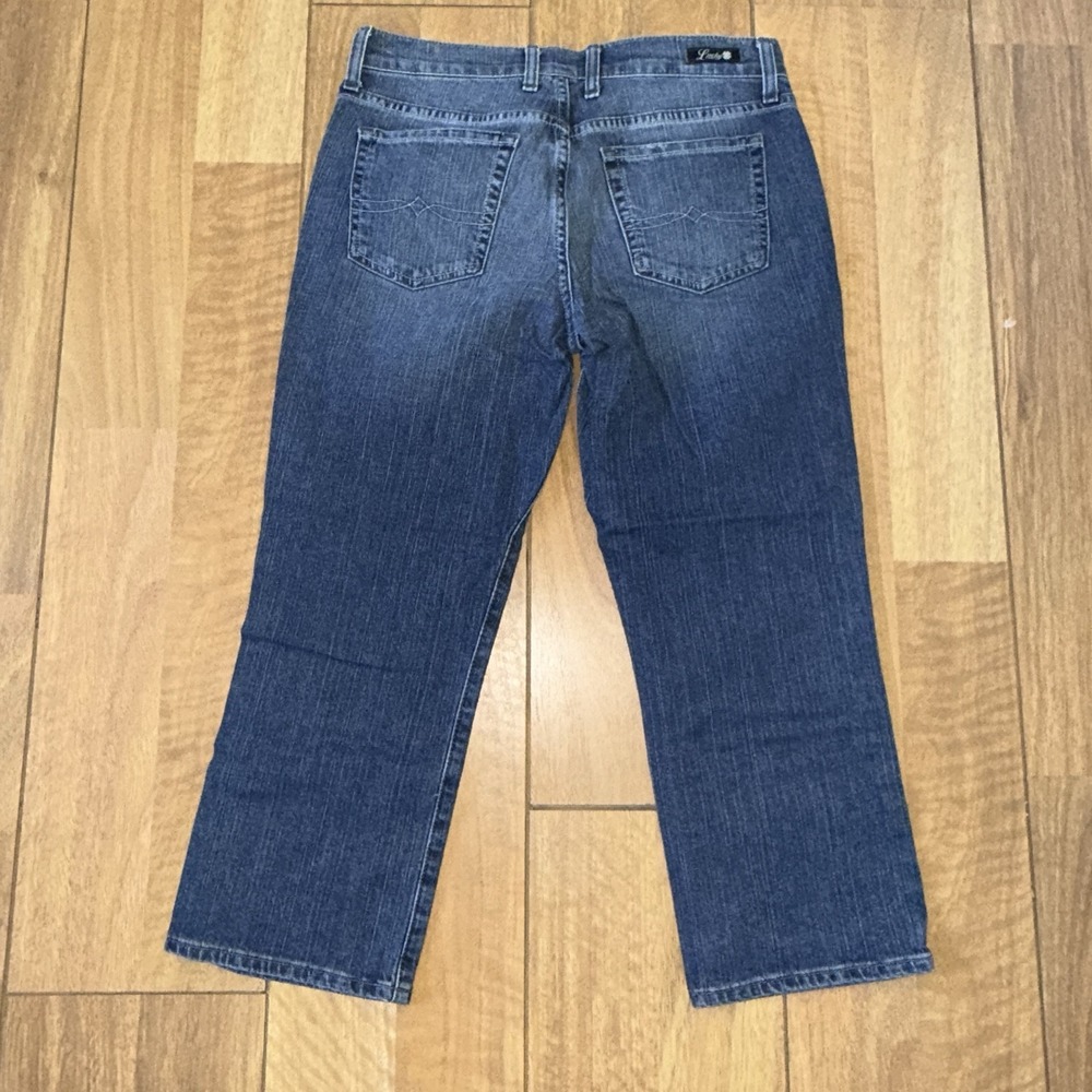 Women's Y2K Style Lucky Brand Dungarees Classic Rider Crop Jeans Blue Size 6/28 - Picture 2 of 6